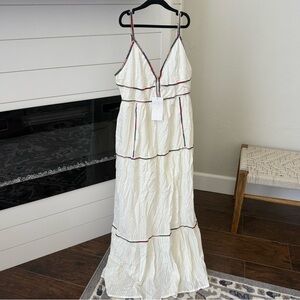 Caroline Constas Beaded Embroidered Midi Dress